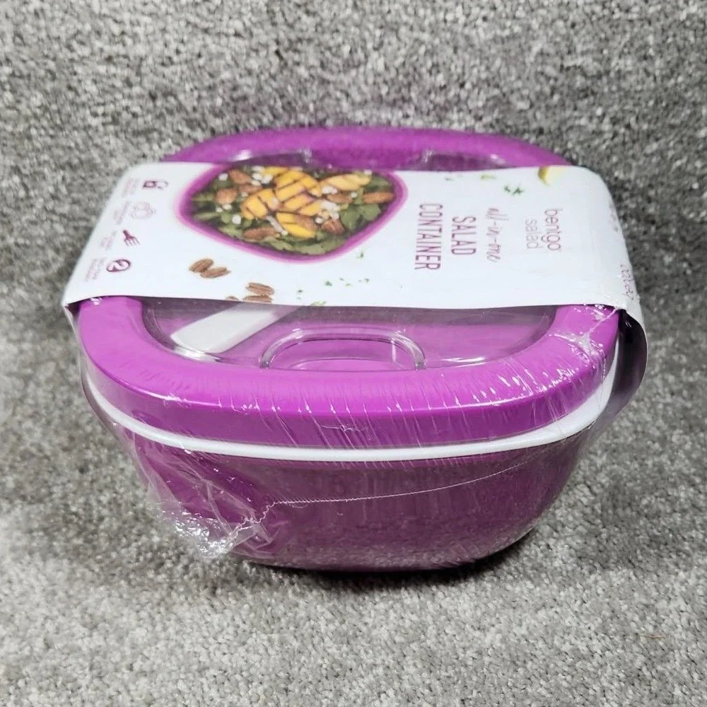 Bentgo Salad Container Purple All-in-One Lunch‎ Box with Fork BGOSAL-P